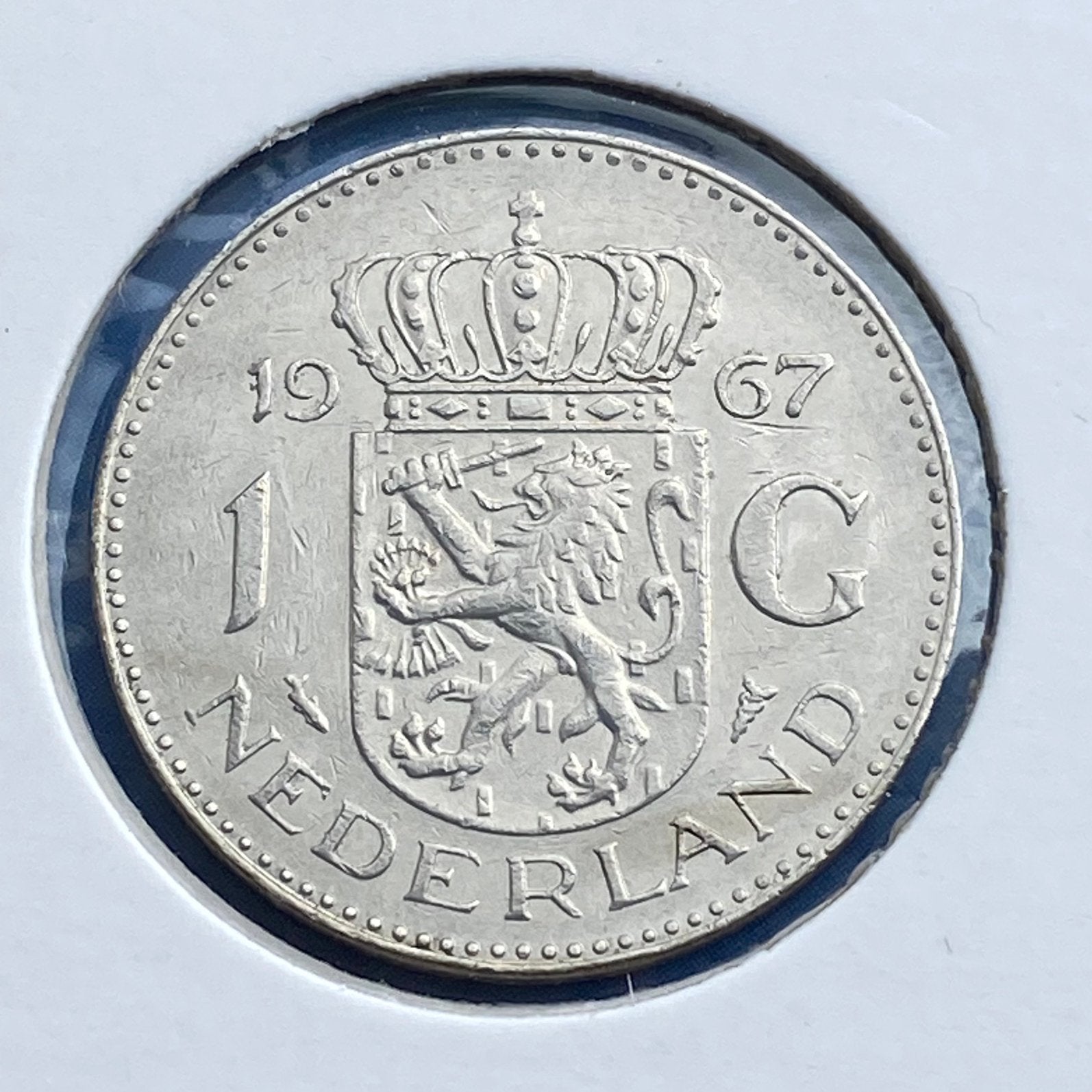 1 Gulden uit 1967 van Koningin Juliana, Verzenden, Koningin Juliana, 1 gulden, Losse munt