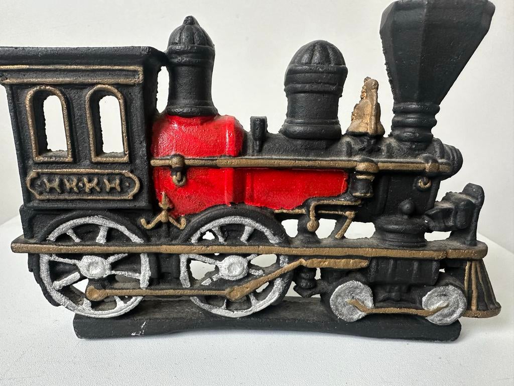 Deurstopper trein - Gietijzeren locomotief, Antiek en Kunst, Ophalen of Verzenden