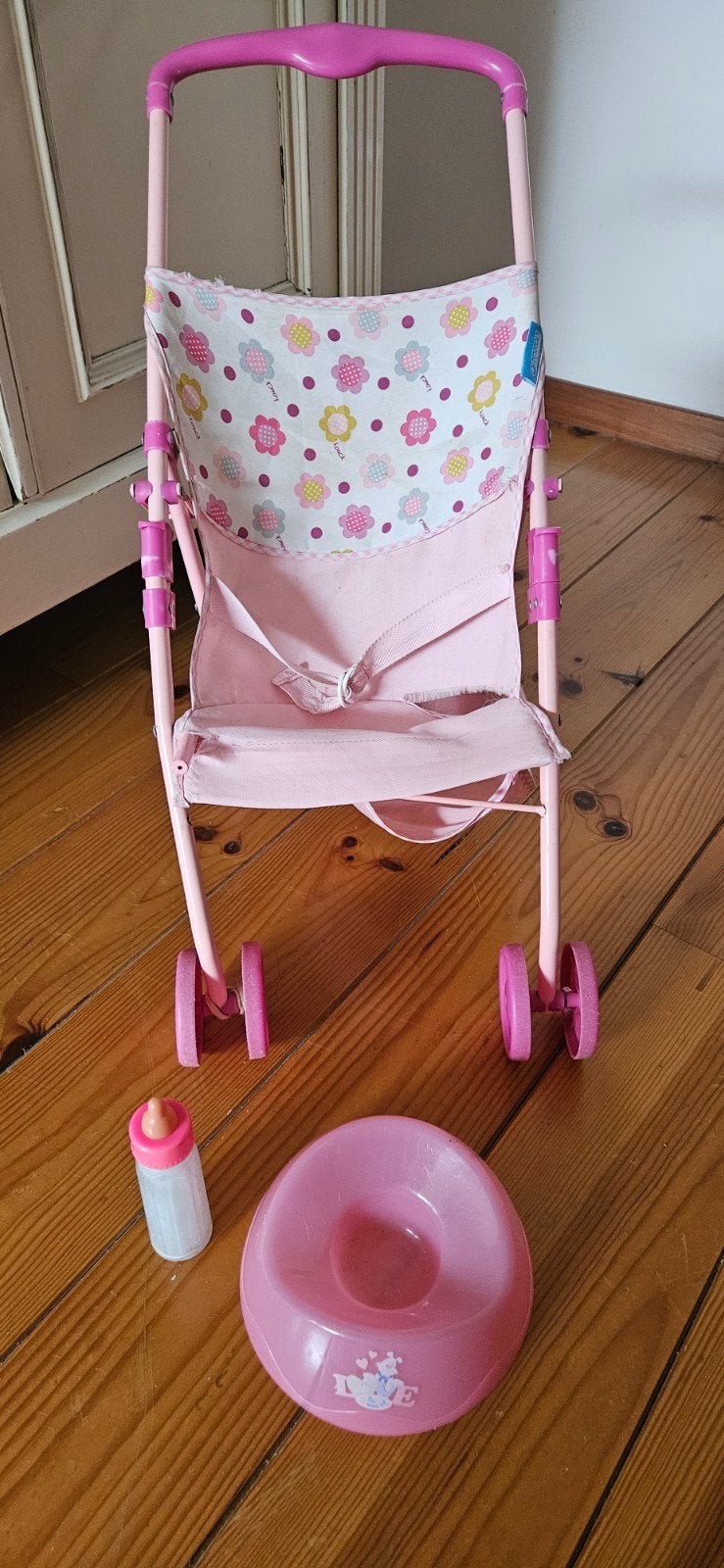 Poppenwagen met accessoires, Ophalen, Gebruikt, Overige typen