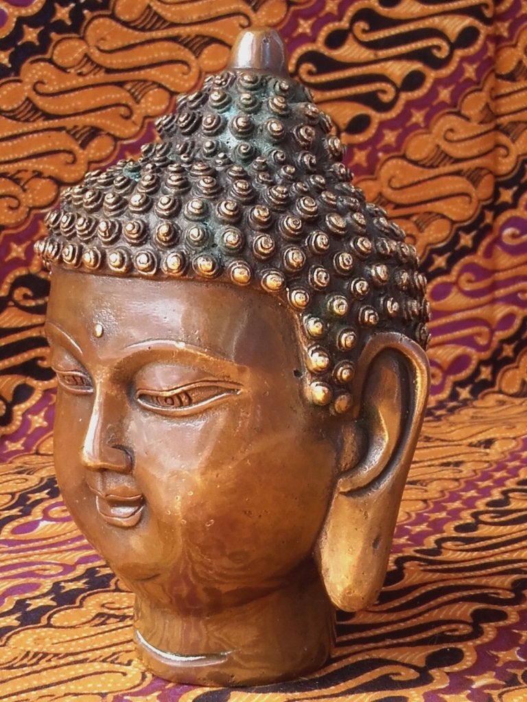 Mooi origineel oud Chinees brons hoofd van Boeddha 14 cm., Antiek en Kunst, Kunst | Niet-Westerse kunst, Ophalen of Verzenden