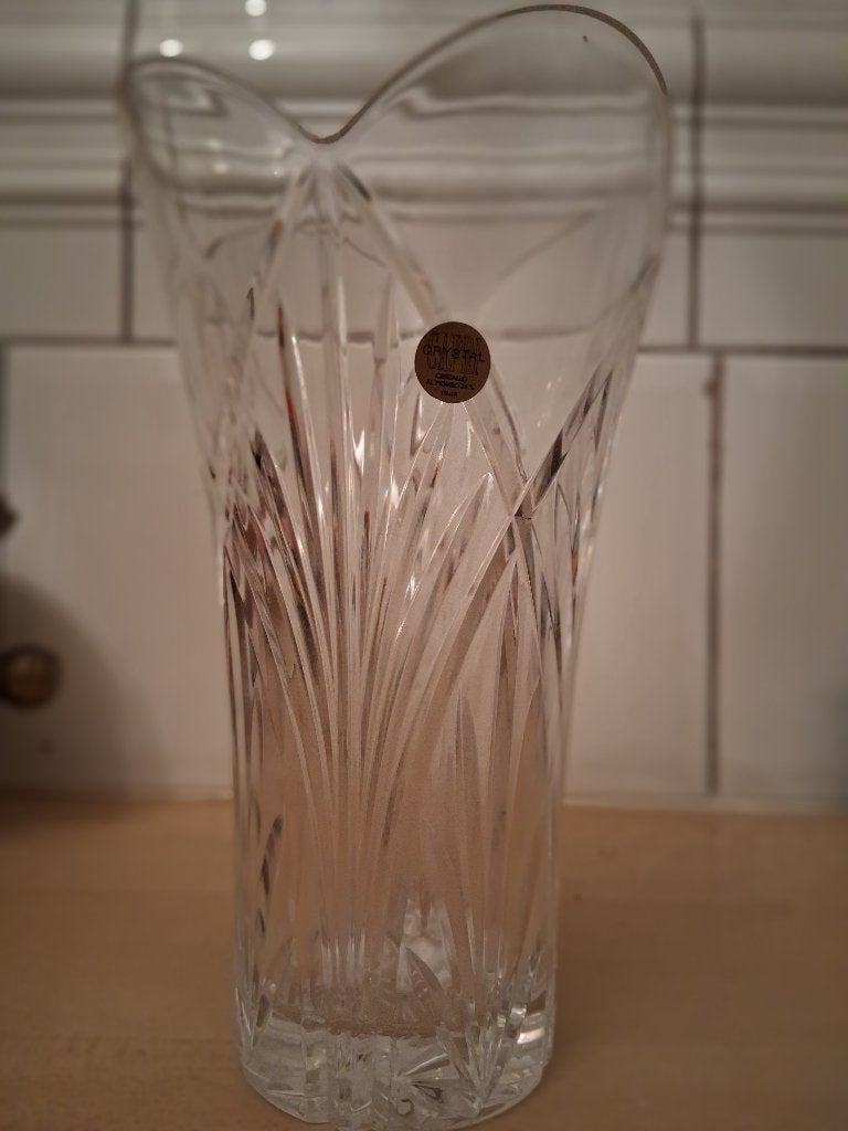 Vaas met slijpsel, Ophalen, Transparant, 25 cm, Glas