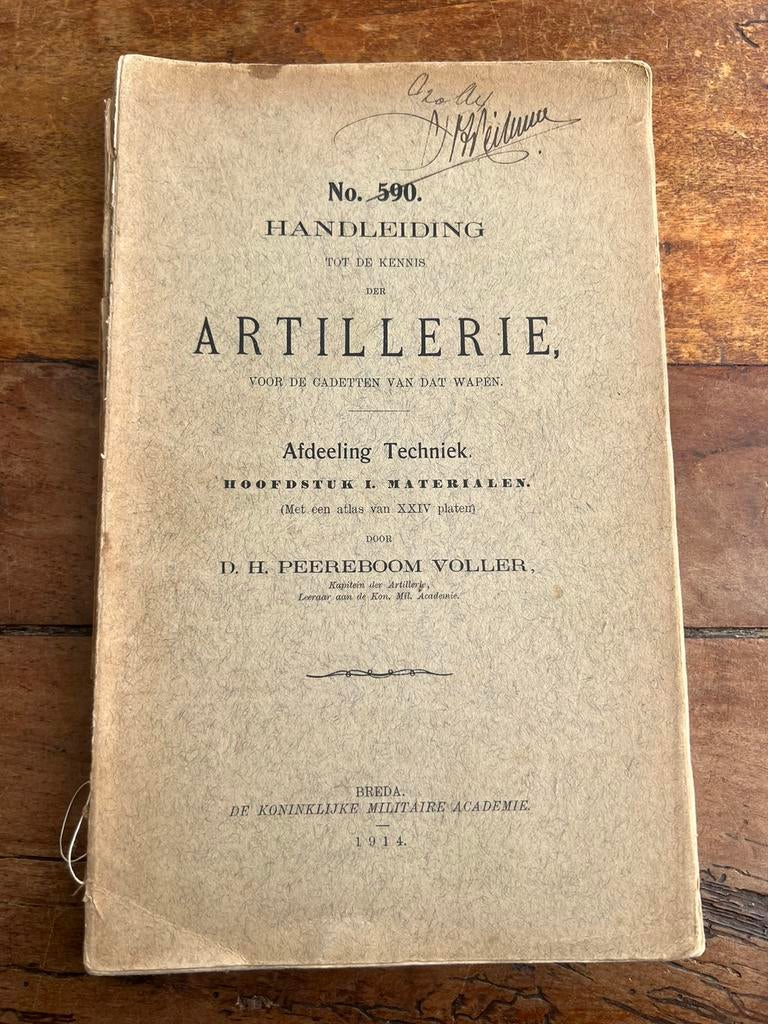 Nederlands mobilisatie handboek artillerie munitie 1914 mate, Verzamelen, Ophalen of Verzenden, Nederland