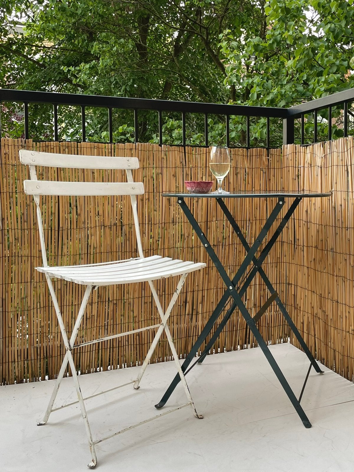Vintage bistrotafel opklapbaar terras tuin tafel groen, Ophalen of Verzenden, Gebruikt