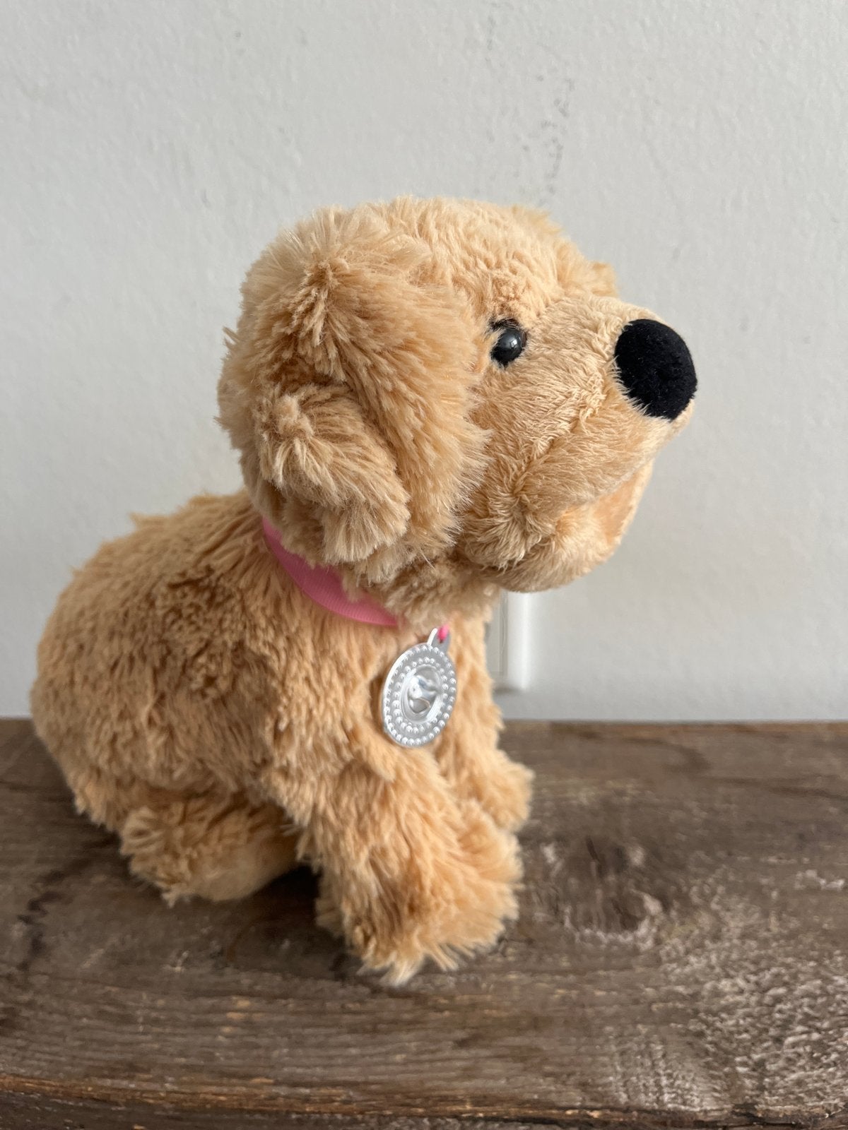 Baby Born knuffelhondje met roze halsband, Overige merken, Overige karakters, Zo goed als nieuw, Met kleding of accessoire