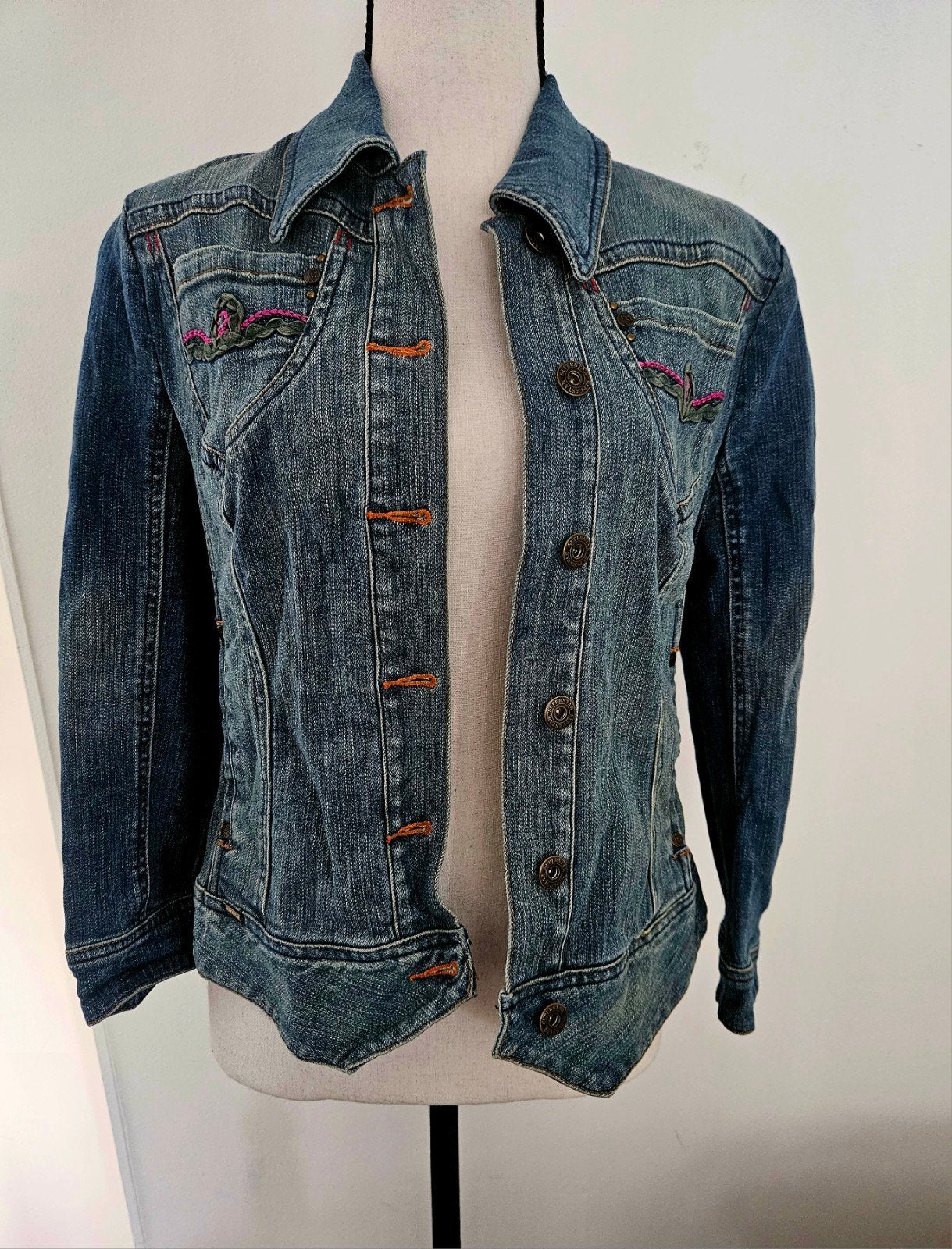 Superstar spijkerjack met borduursel, Kleding | Dames, Jassen | Zomer, Maat 38/40 (M), Blauw, Ophalen of Verzenden, Zo goed als nieuw