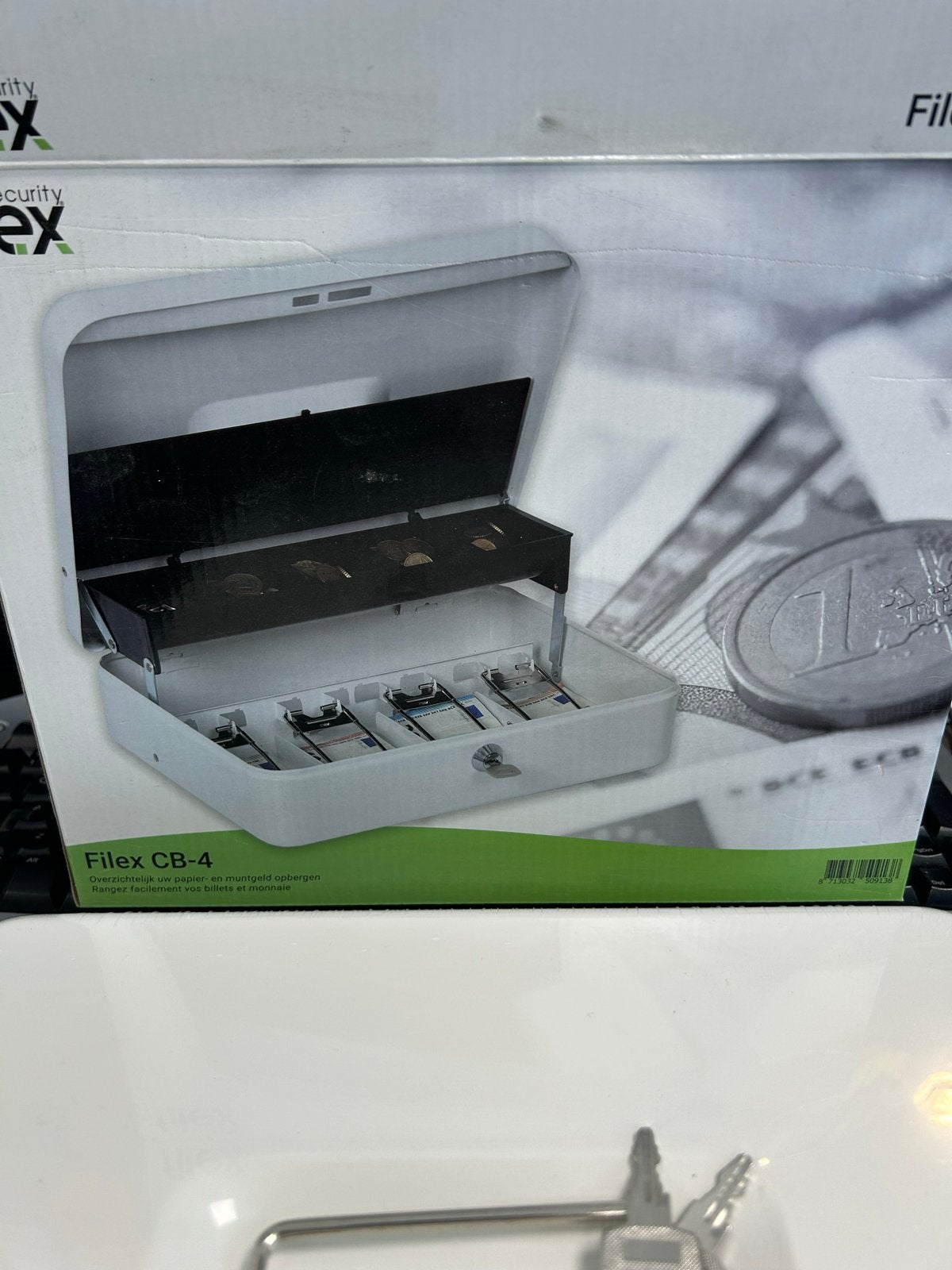Geldkistje Filex CB-4, nieuw in folie, Ophalen of Verzenden, Nieuw, Brandkast