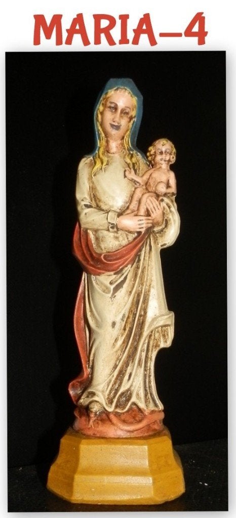 MA-4 Maria beeldje van Gips - Handgeschilderd, Ophalen of Verzenden, Nieuw, Beeld(je), Christendom | Katholiek