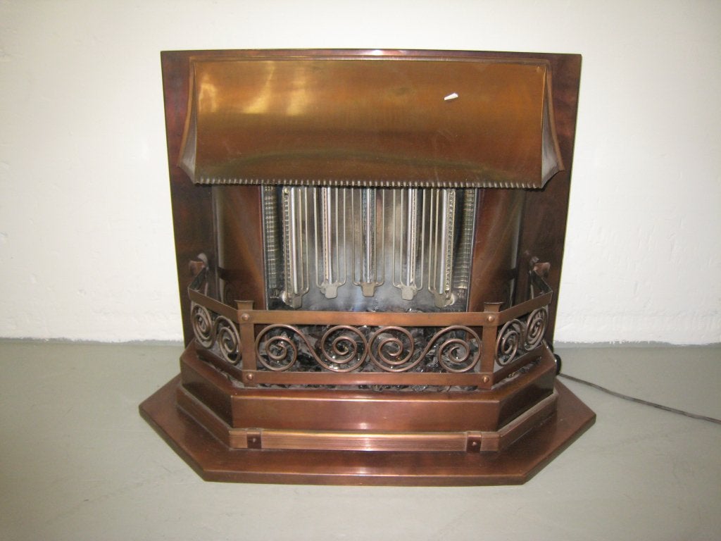 Art Deco stijl koperen elektrische sfeerkachel, Niet ingevuld, Gebruikt, Niet ingevuld, Niet ingevuld
