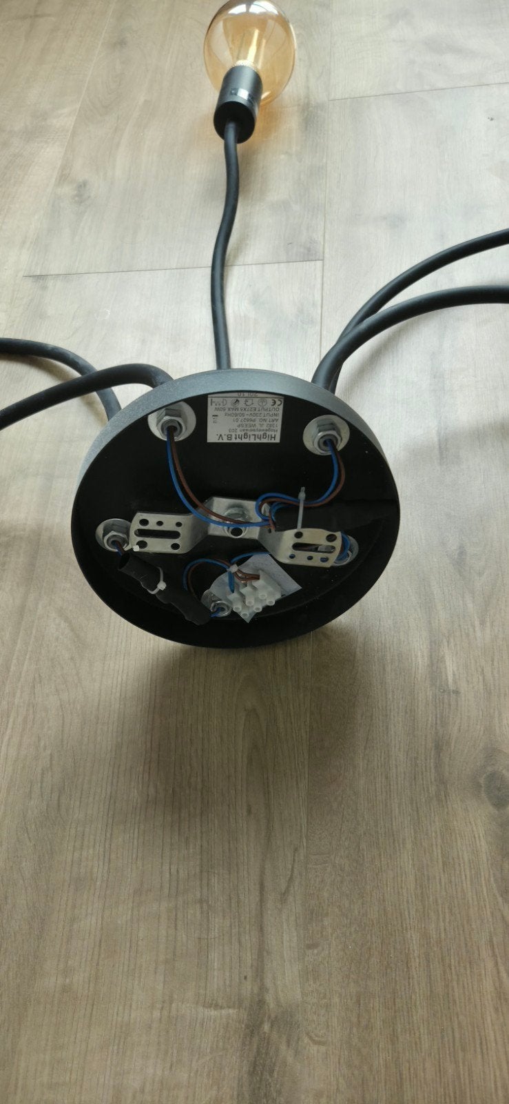 Moderne Straluma plafondlamp met 5 flexibele armen, Ophalen, Modern, Industrieel, Zo goed als nieuw, Metaal