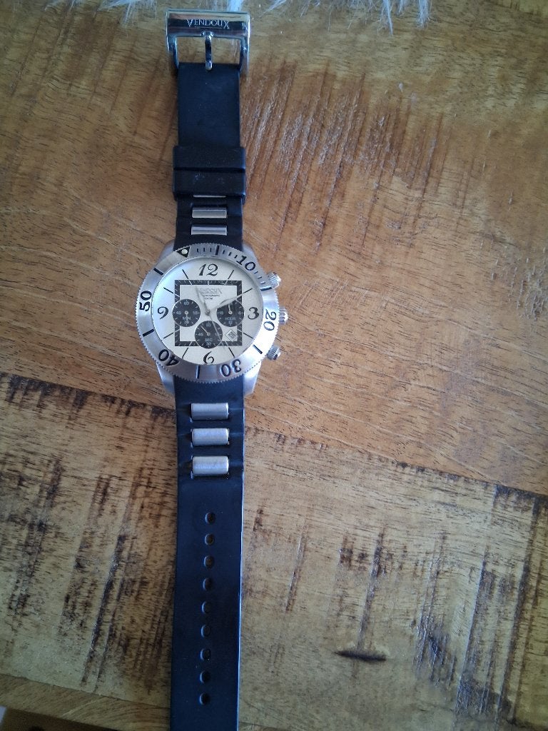 Horloge vendoux, Sieraden, Tassen en Uiterlijk, Horloges | Heren, Staal, Polshorloge, Kunststof, Zo goed als nieuw
