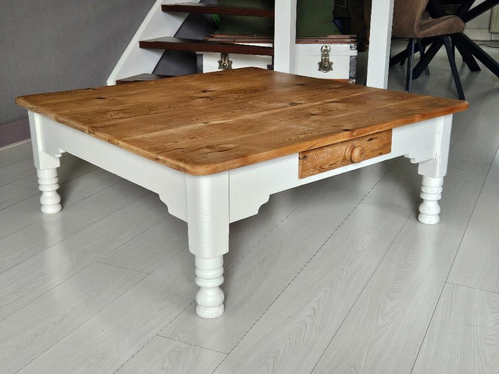 Oudgrenen Salontafel, Huis en Inrichting, Tafels | Salontafels, Ophalen, Gebruikt, 100 tot 150 cm, Vierkant