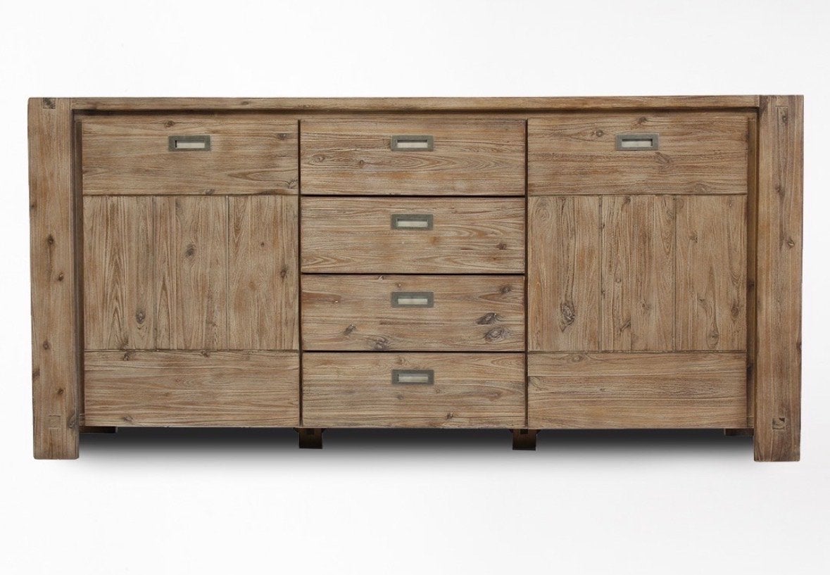 Dressoir van duurzaam acaciahout (massief), Ophalen, 150 tot 200 cm, Zo goed als nieuw, Met lade(s)