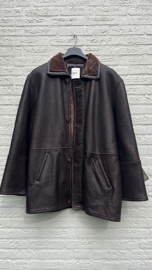 Nieuw: lamsleren | donkerbruin | maat 56 (XXL)| echt leer, Bruin, Ophalen of Verzenden, Donar, Maat 56/58 (XL)