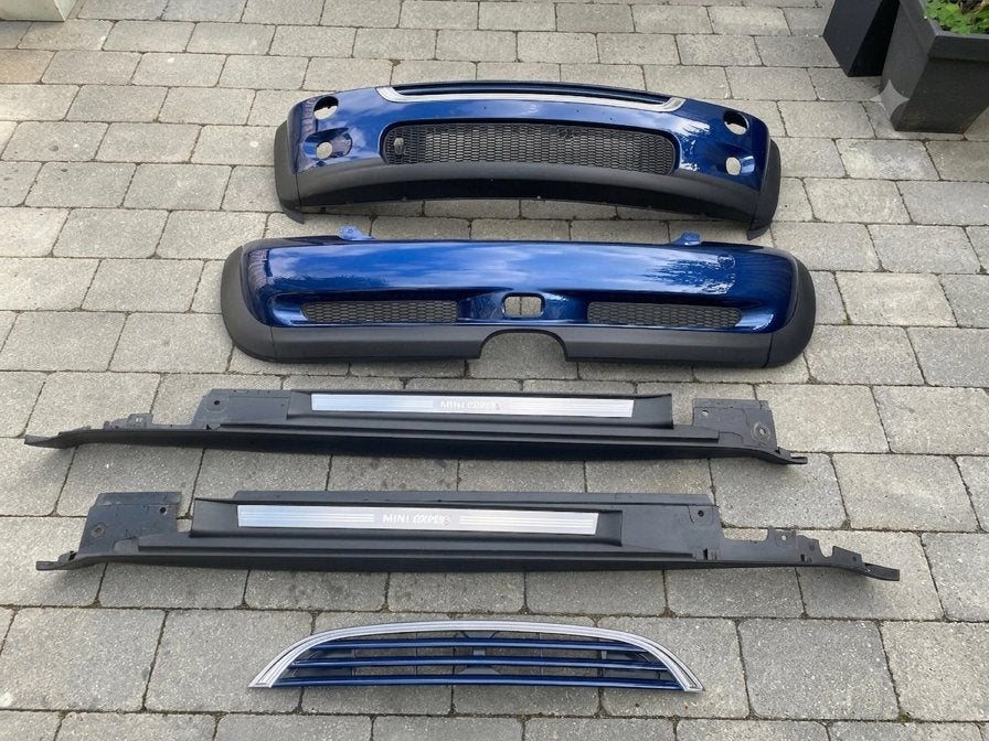 R53 Mini Cooper S Bumper Set Indi Blue compleet, Ophalen, Gebruikt, Voor, Mini