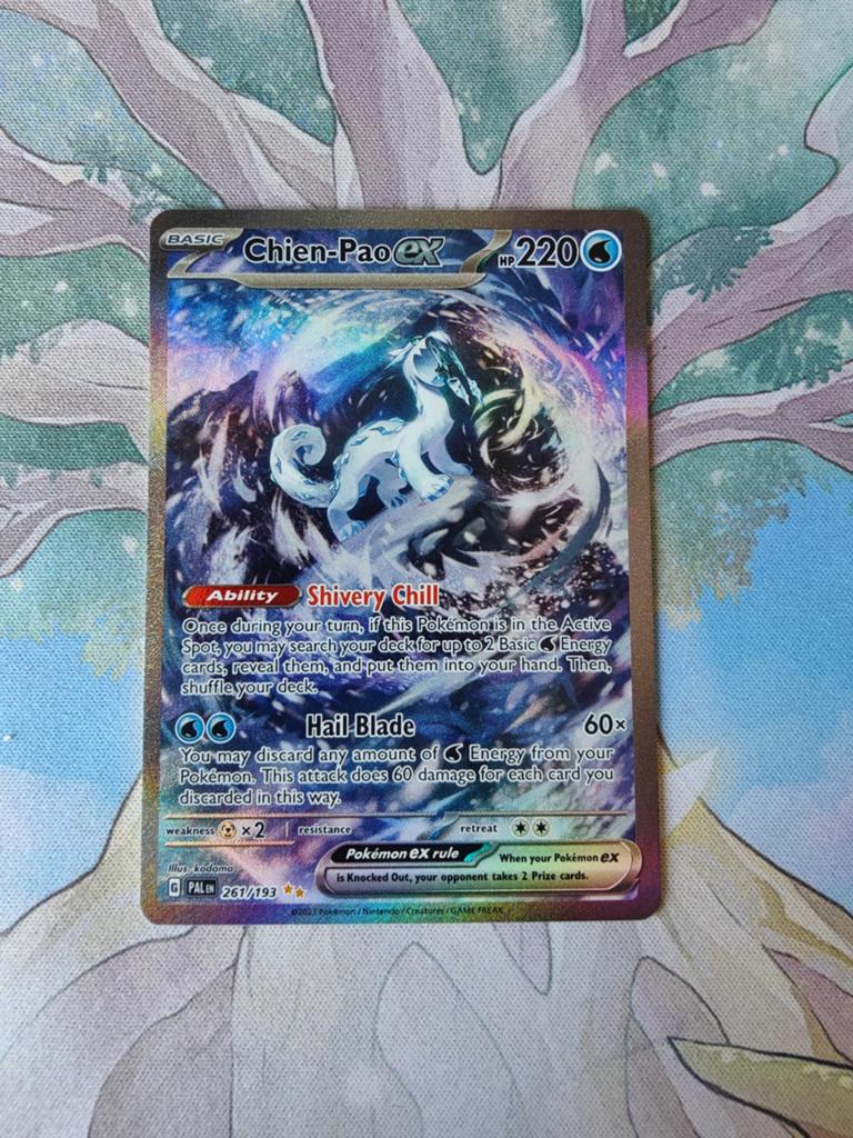 Pokemon paldea evolved chien-pao ex illustration 261/193, Ophalen of Verzenden, Nieuw, Losse kaart, Foil