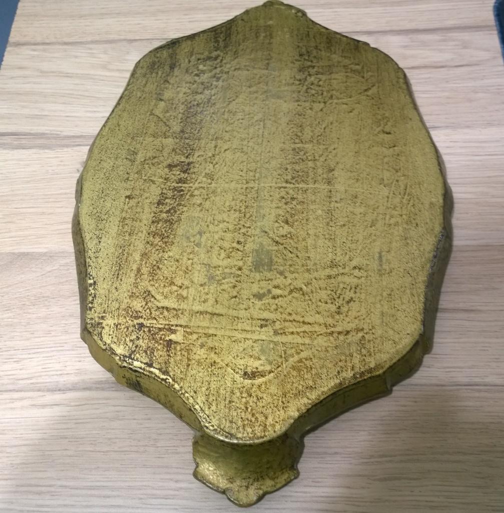 Vintage brocant Florentijns dienblad italie goud hout, Huis en Inrichting, Woonaccessoires | Dienbladen, Ophalen, Gebruikt, Ovaal