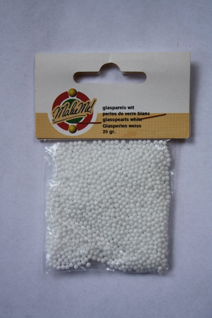 9 zakjes a 25 gram glasparels wit voor decoratie, Nieuw, Ophalen of Verzenden, Wit, Knutselmateriaal