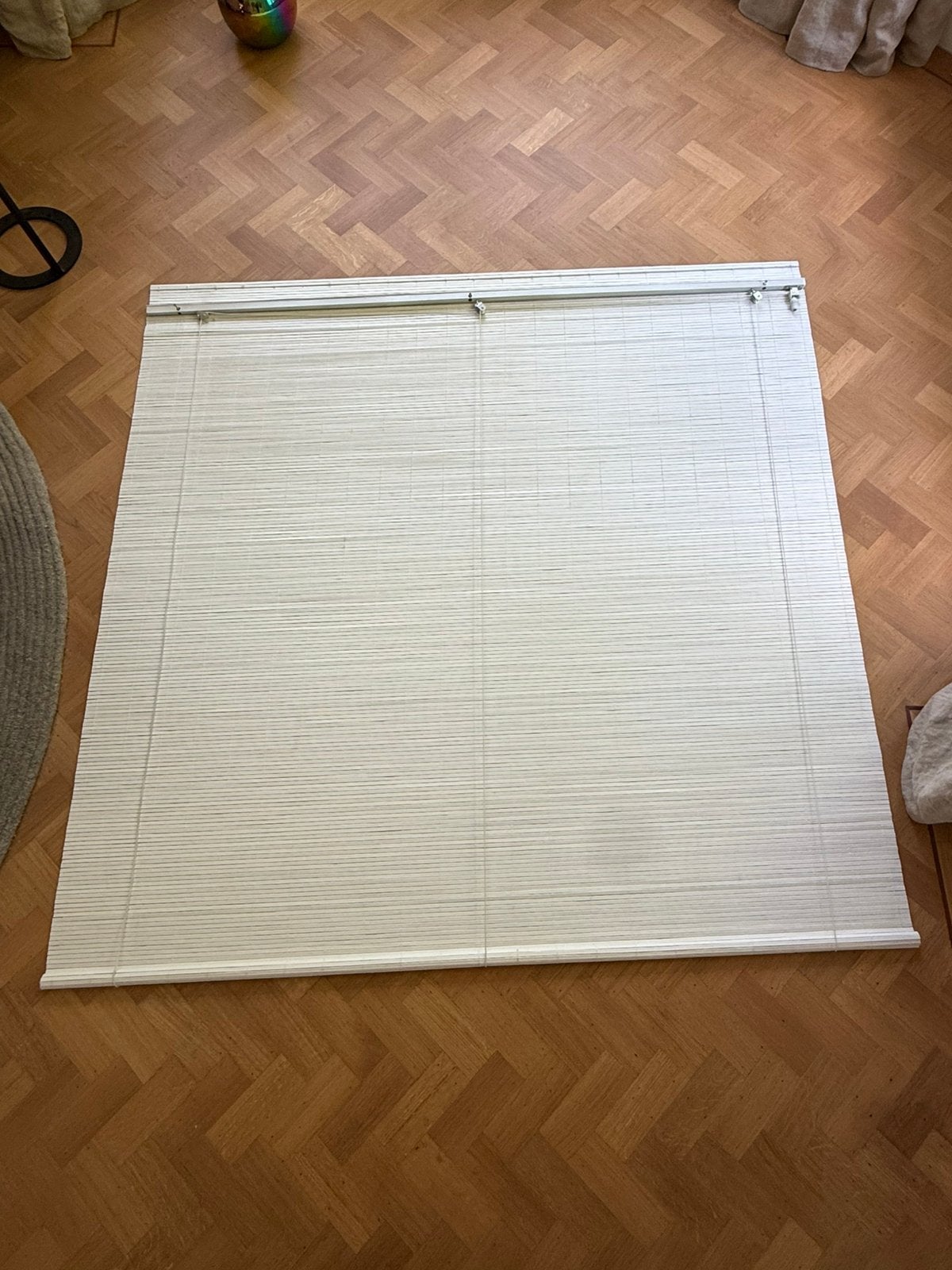 Bamboe rolgordijn wit/krijt 185x168 cm met flap, Ophalen, Gebruikt, Wit, 150 tot 200 cm