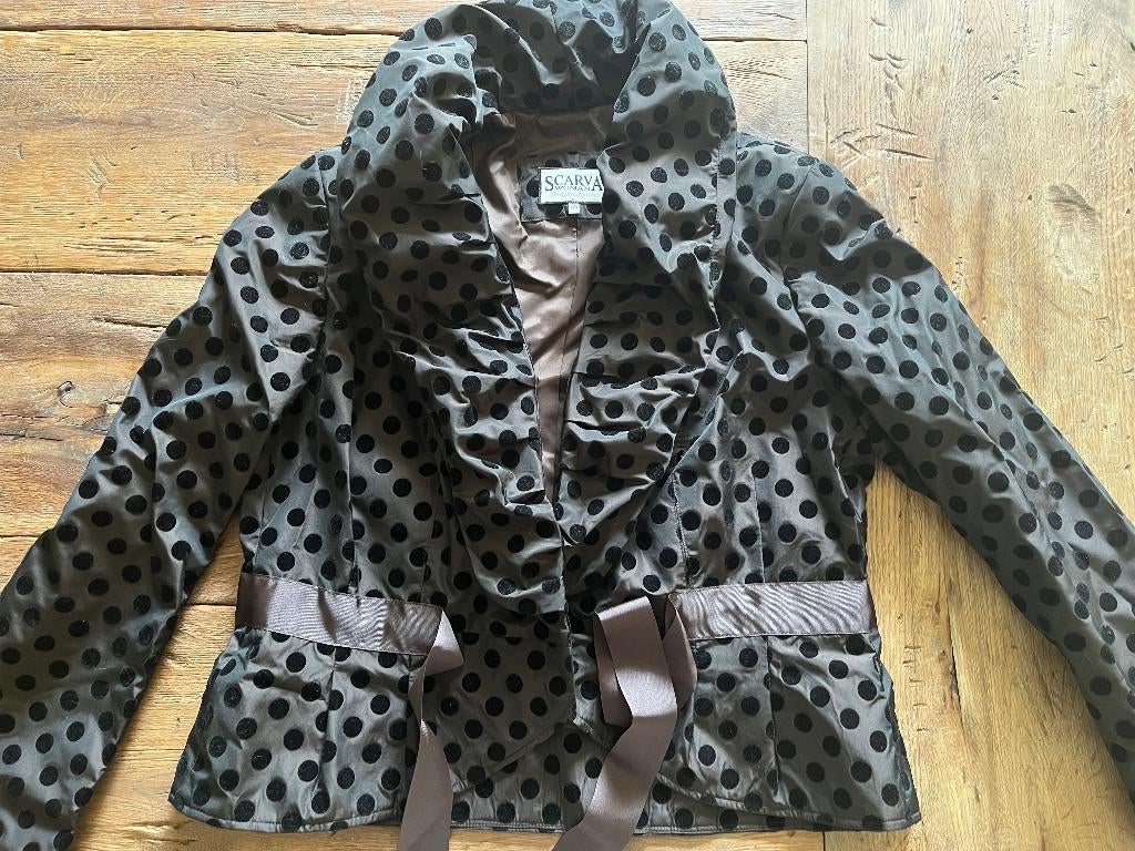 Scarva Woman jasje bruinachtige kleur met stippen maat 46, Bruin, Scarva, Maat 46/48 (XL) of groter, Ophalen of Verzenden