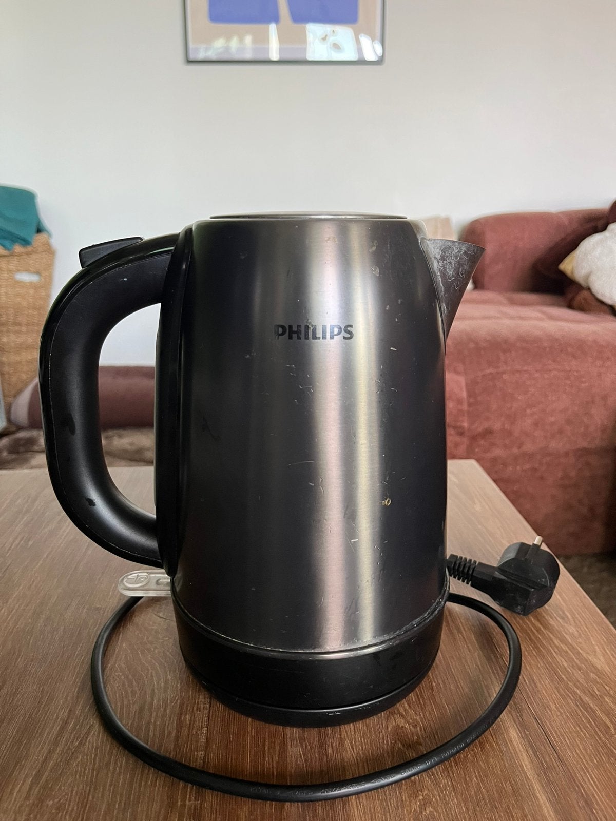 Philips Waterkoker Titanium Finish, 1 tot 2 liter, Ophalen of Verzenden, Zo goed als nieuw