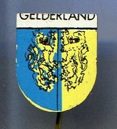 Gelderland blik provincie wapen misdruk speldje( L_071a), Verzenden, Zo goed als nieuw, Stad of Land, Speldje of Pin