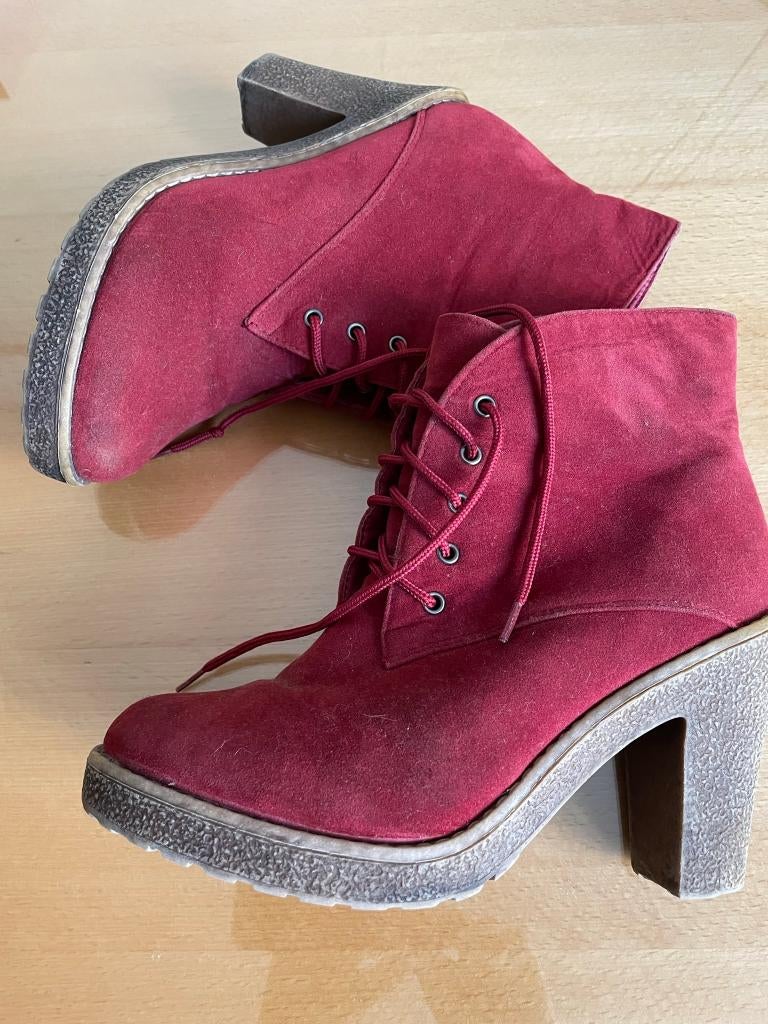 Schoenen, veterlaarsjes, met hak, maat 39.5, Kleding | Dames, Schoenen, Ophalen of Verzenden, Zo goed als nieuw, Schoenen met hoge hakken