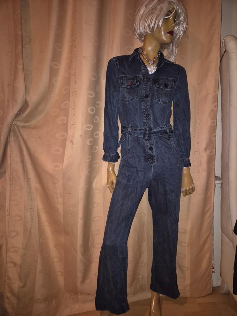 Stijlvolle denim jumpsuit met riem - massimo dutti maat S, Massimo Dutti, Blauw, Ophalen of Verzenden, Zo goed als nieuw