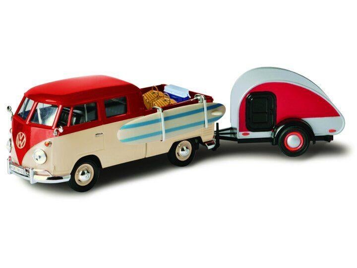 MOTORMAX Vw T1 TYPE 2 SURF PICK UP + TEAR DROP TRAILER, Ophalen of Verzenden, Nieuw, Bus of Vrachtwagen, Motormax