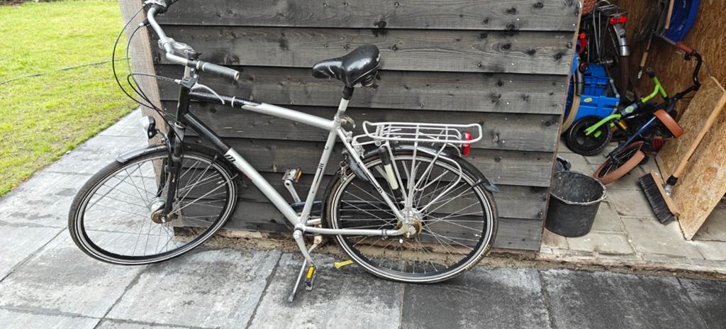 Degelijke herenfiets met versnellingen en bagagedrager, Overige merken, Velgrem, Versnellingen, Ophalen of Verzenden