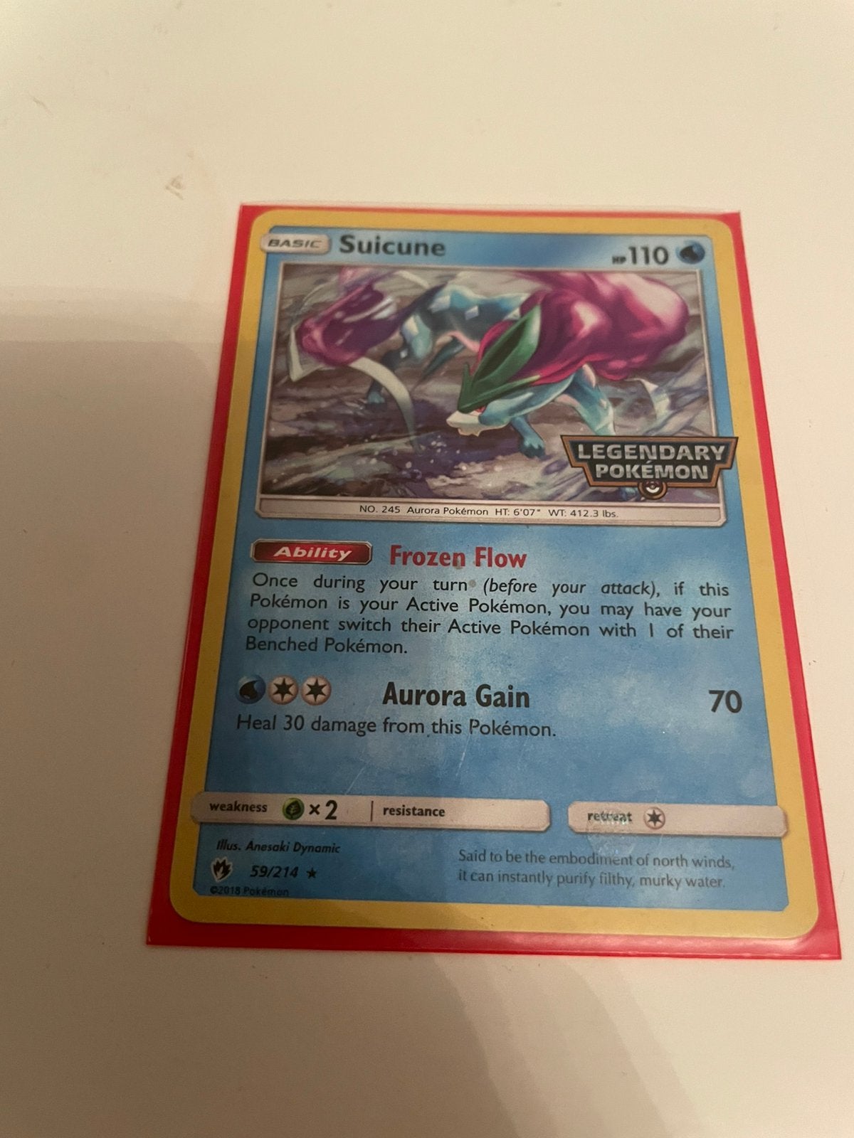 Pokemon suicune legendary pokemon, Hobby en Vrije tijd, Ophalen of Verzenden, Gebruikt, Losse kaart