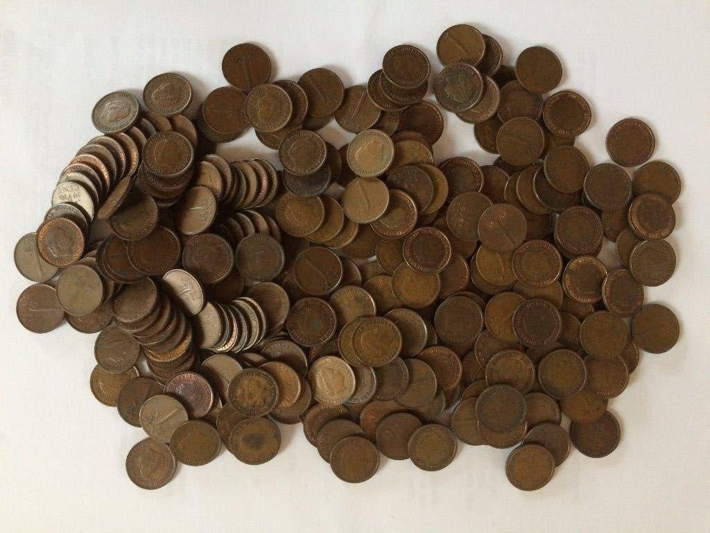 RUILEN: ruim 650 oude NL Nederland centen 1948-1980, Ophalen of Verzenden, Koningin Wilhelmina, 1 cent