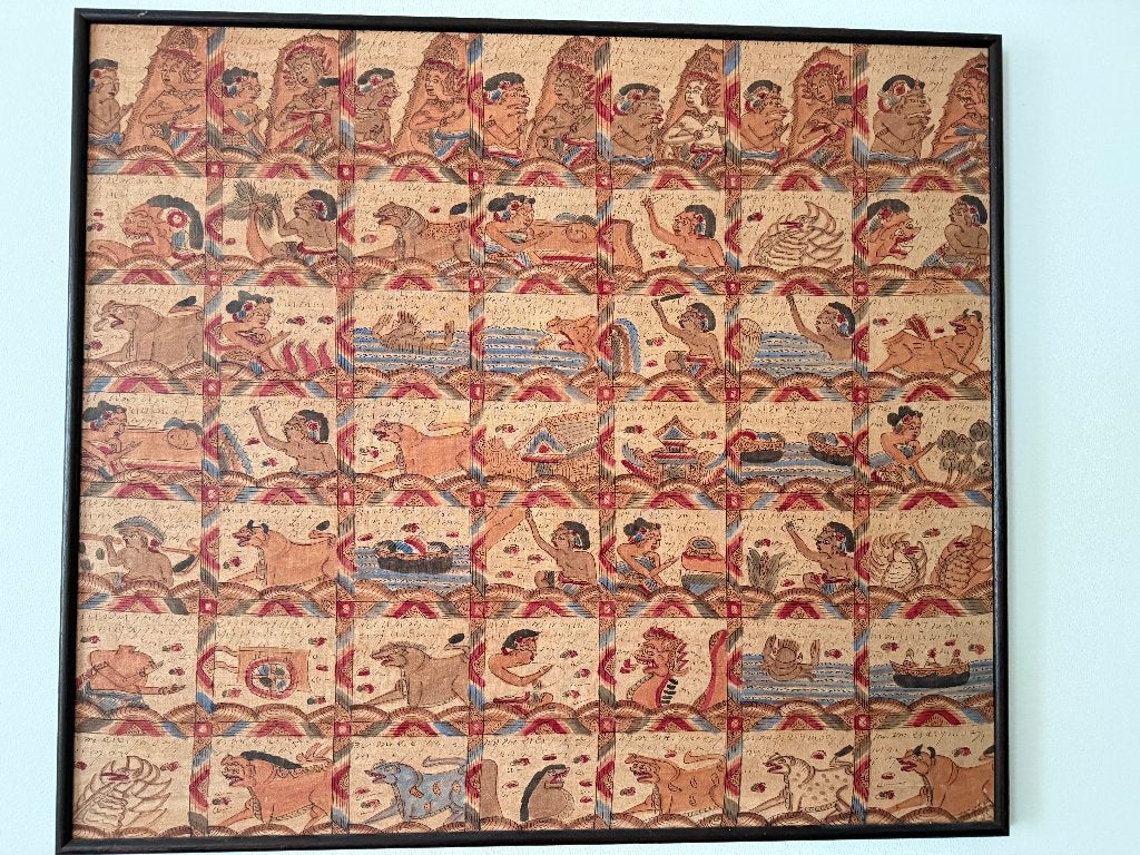 Balinese astrological calendar painting, Ophalen, Doek, Tekening, Overige onderwerpen