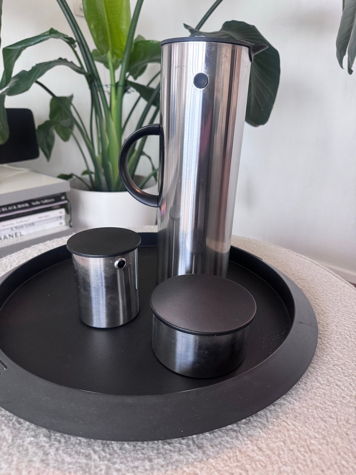 Stelton EM77 Thermoskan RVS met accessoires, Gebruikt, Zilver, Metaal, Overige merken