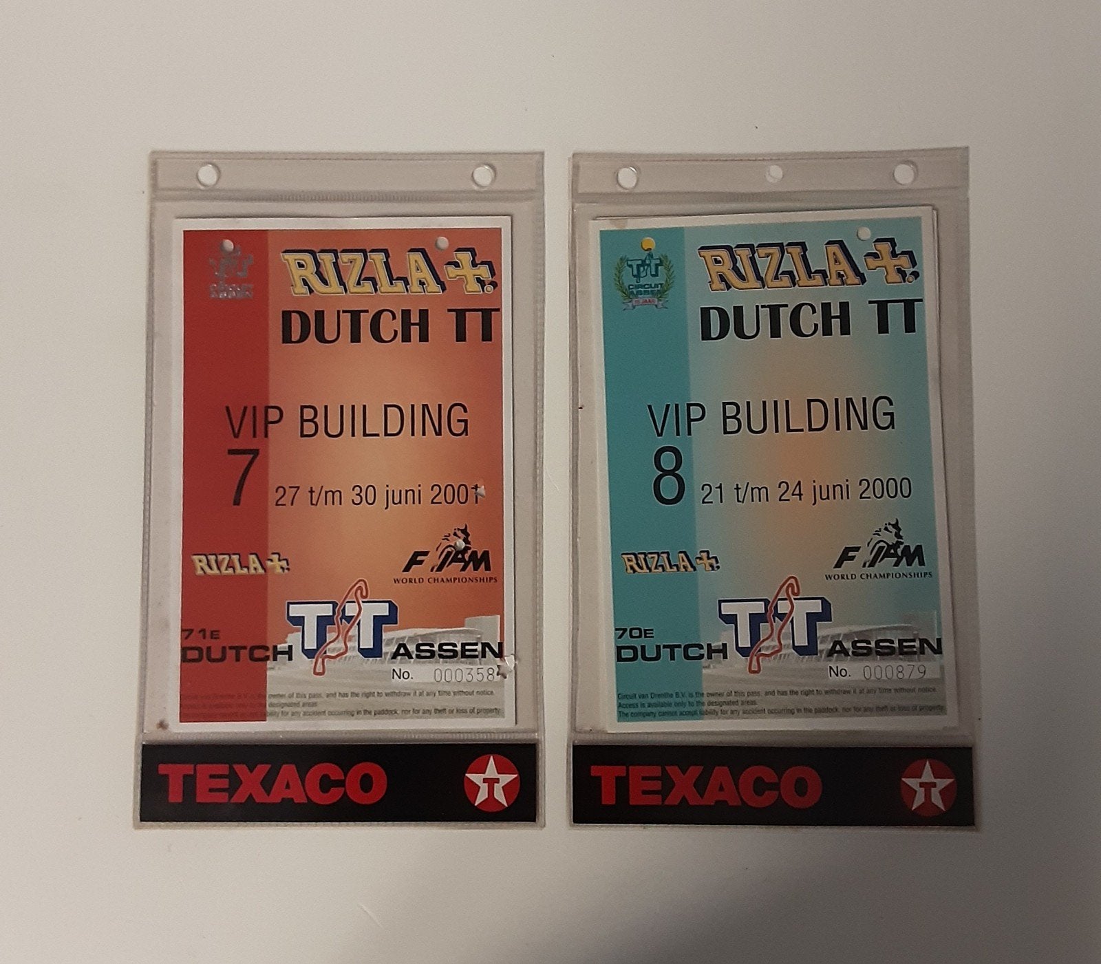 TT ASSEN VIP PASSEN UIT 2000 EN 2001, Ophalen of Verzenden, Zo goed als nieuw, Motoren