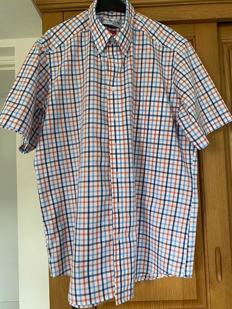 Royal Class Selection Overhemd Semidress Korte Mouw Slim Fit, Kleding | Heren, Ophalen of Verzenden, Nieuw, Blauw, Halswijdte 43/44 (XL)