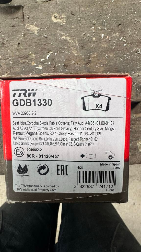 TRW Remblokken GDB1330 voor Golf 6 en diverse modellen, Ophalen of Verzenden, Nieuw, Volkswagen