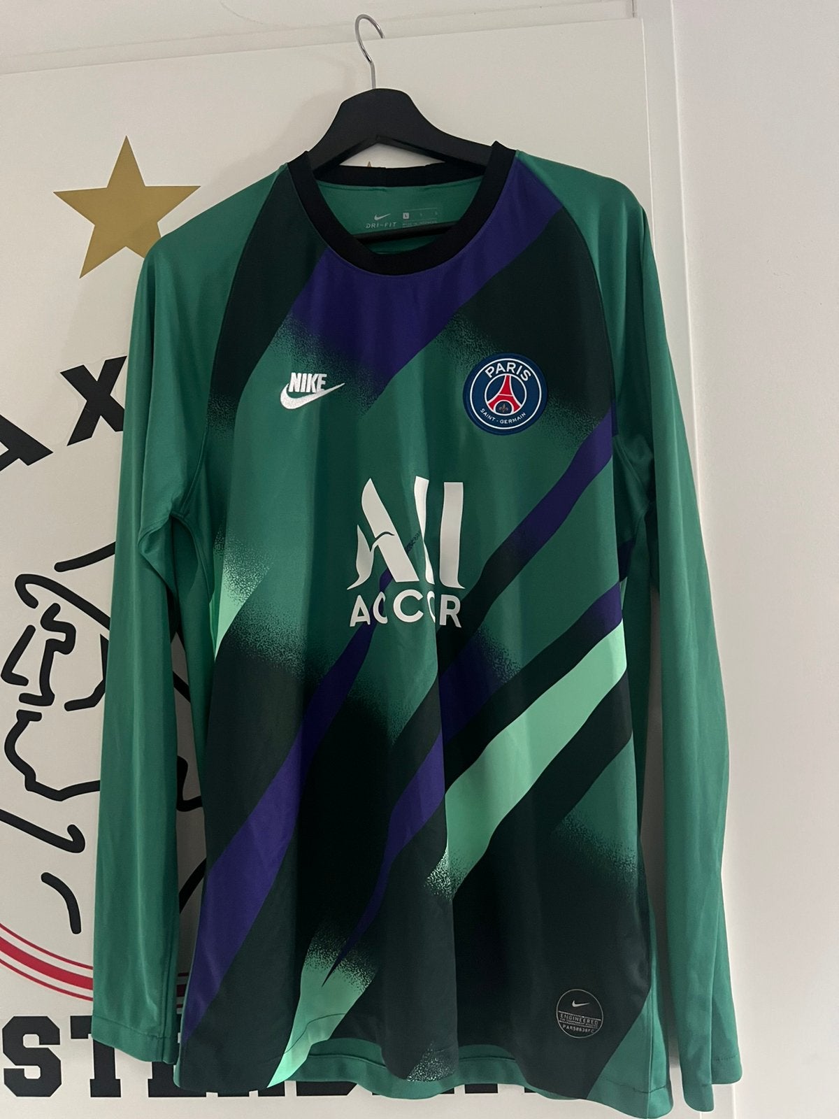 PSG keepersshirt L, Ophalen of Verzenden, Zo goed als nieuw, Blauw, Voetbal