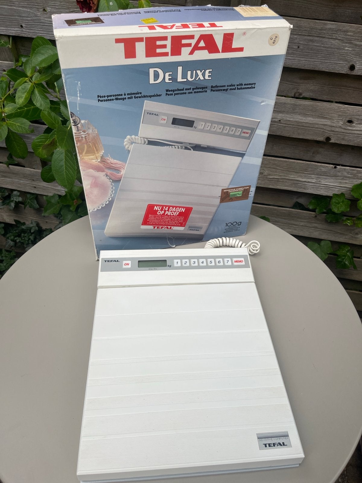 Vintage Tefal De Luxe Personenweegschaal met Geheugen, Overige typen, Ophalen of Verzenden, Zo goed als nieuw, Minder dan 100 cm