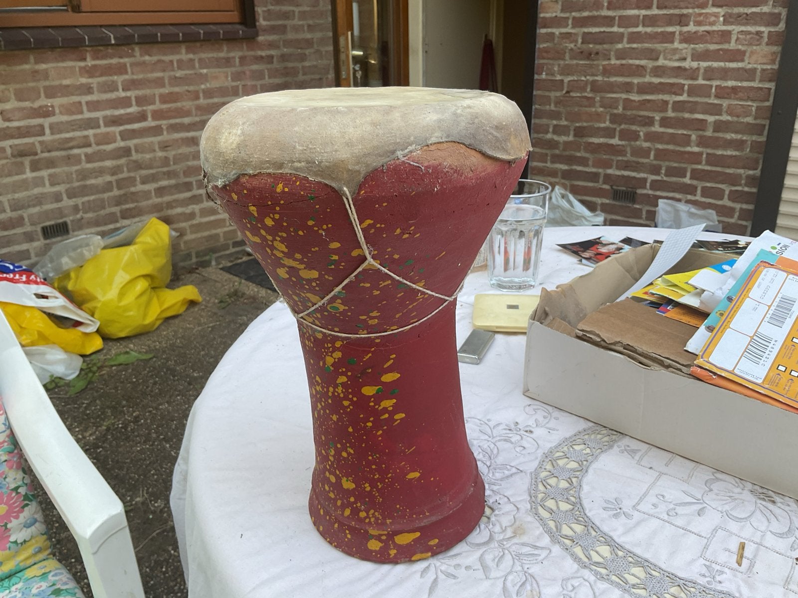 Handgemaakte Afrikaanse aardewerk djembé/darbuka/trommel, Ophalen of Verzenden, Gebruikt, Overige merken