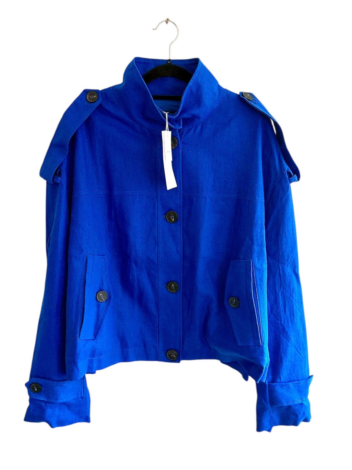 Kobaltblauw jasje ZARA linnen nieuw met label, Ophalen of Verzenden, Nieuw, Maat 52/54 (L), Blauw