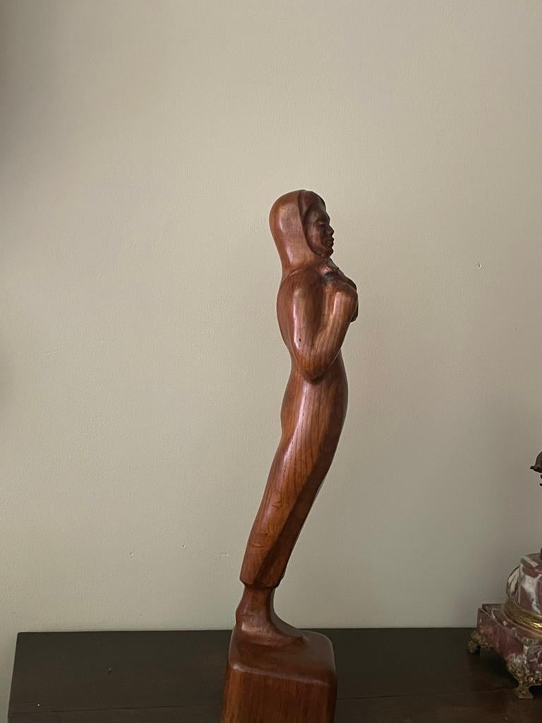 Houten beeld van een vrouw, circa 50 cm hoog, Antiek en Kunst, Ophalen of Verzenden, Handgemaakt, 20 - 50 cm, Beeld