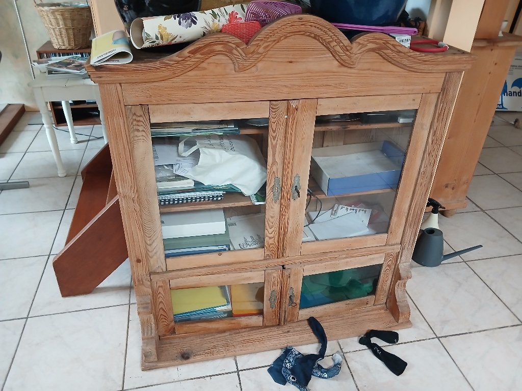 bovendeel buffetkast antiek grenen, 100 tot 150 cm, 25 tot 50 cm, Ophalen, Antiek grenen geloogd