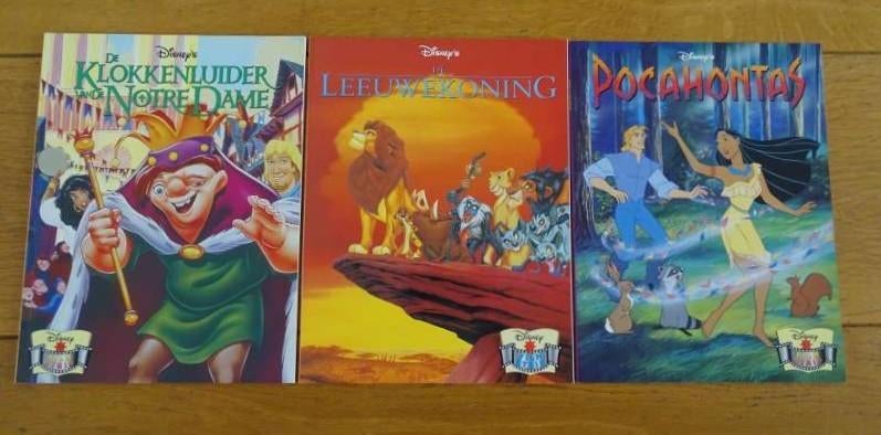 3 x Disney filmstrip stripboeken Leeuwenkoning, Pocahontas, Boeken, Stripboeken, Verzenden, Zo goed als nieuw, Disney, Meerdere stripboeken