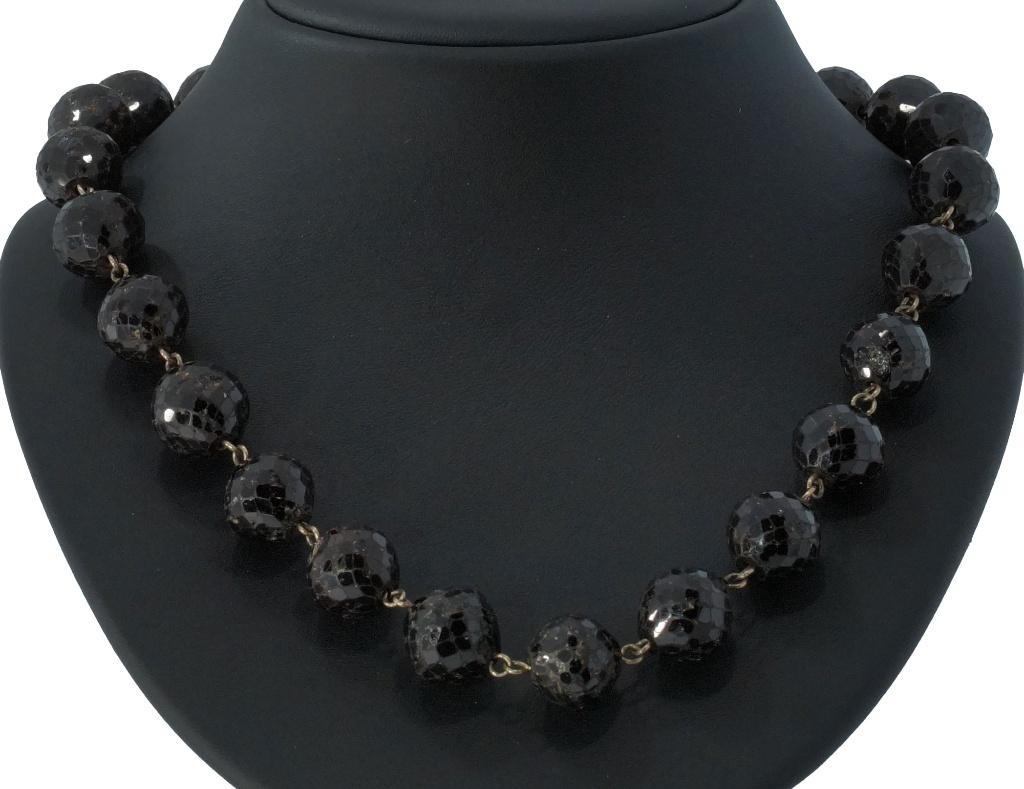 Granaat antieke ketting fraai 14k slot goud filigrain dames, Verzenden, Goud, Ketting, Met edelsteen