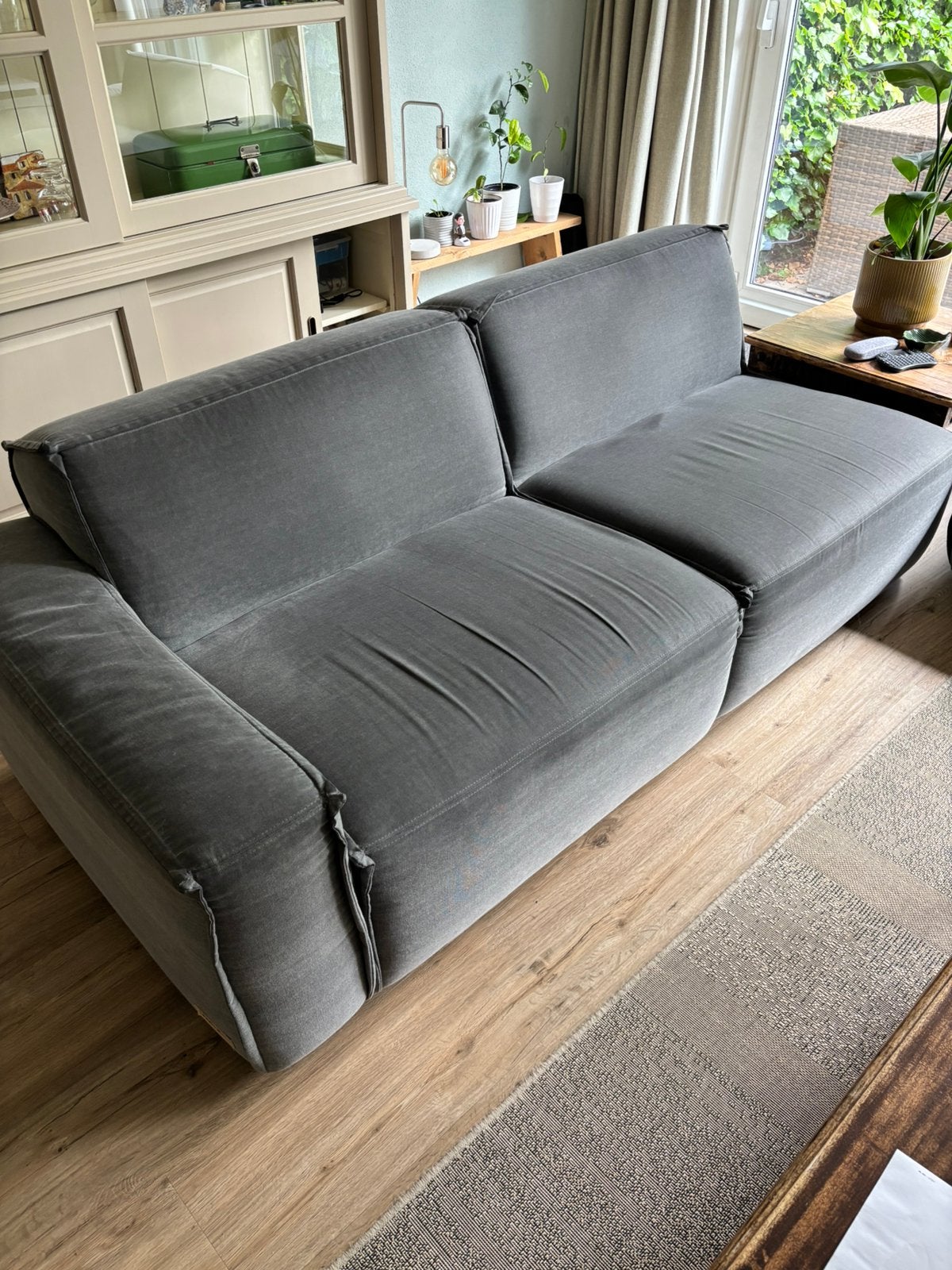 Umix Elementenbank Grijs - Modulaire Bank met Poef, Ophalen, Gebruikt, Vierpersoons of meer, Stof