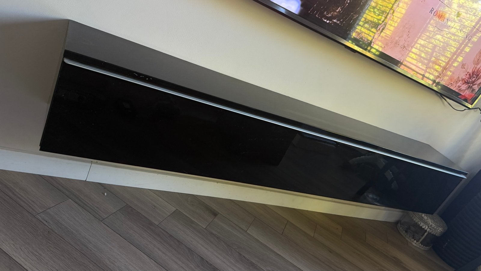 Zwarte zwevende tv-kast / wandkast 180 cm, Huis en Inrichting, Ophalen, Gebruikt
