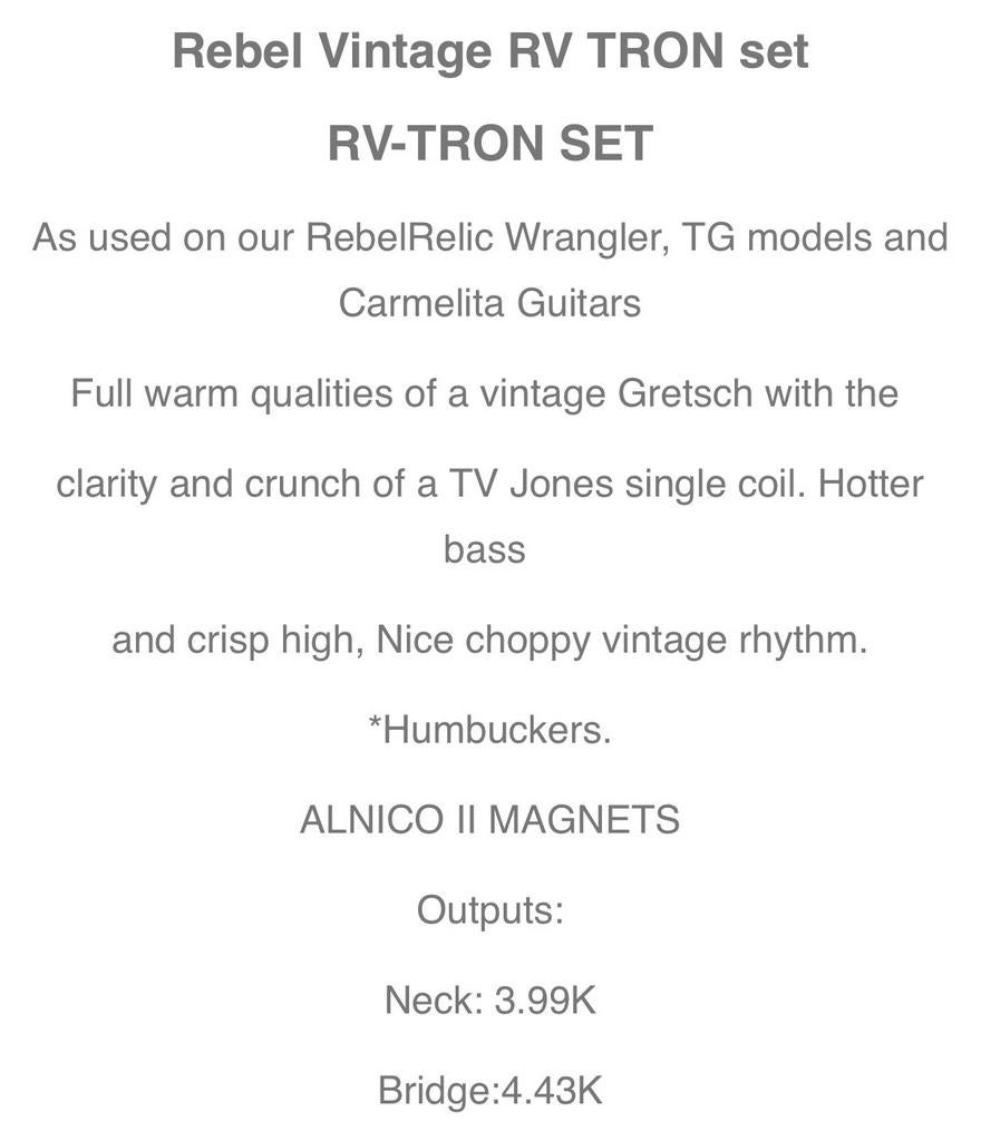 RebelRelic Rebel Vintage RV TRON Humbucker Pickups, Ophalen of Verzenden, Gebruikt, Overige merken