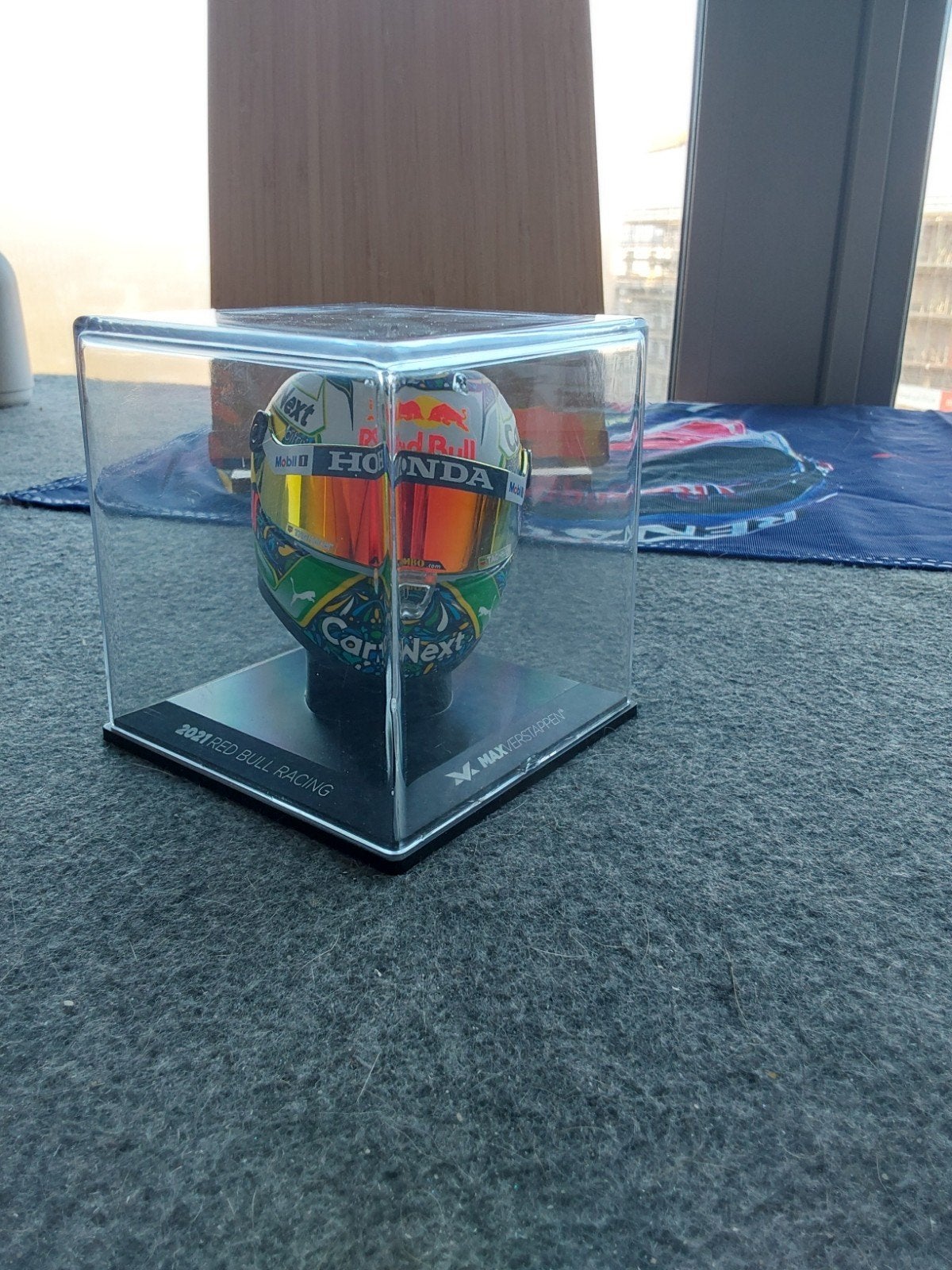 Max Verstappen helm 1:4 - Brazilian GP 2021, Ophalen of Verzenden, Zo goed als nieuw, Formule 1