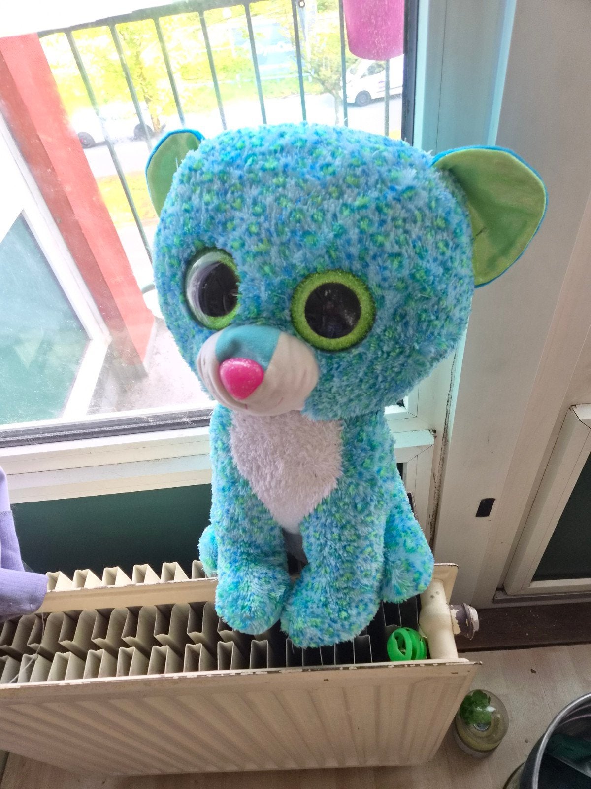 Leuke blauwe pluche knuffel met grote ogen, Ophalen, Zo goed als nieuw, Meerkleurig, Overige typen