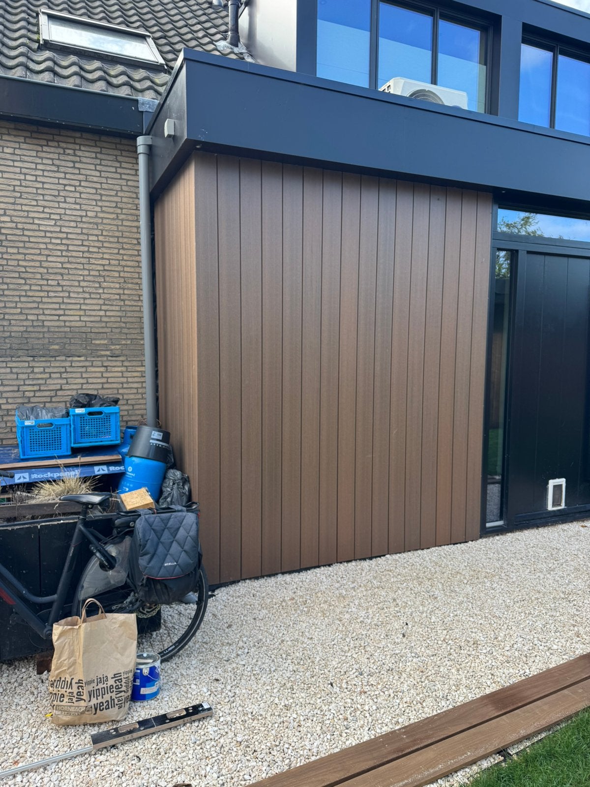 Composiet gevelbekleding type Ipé, Tuin en Terras, Ophalen, Kunststof, 250 tot 500 cm, Zonder ramen